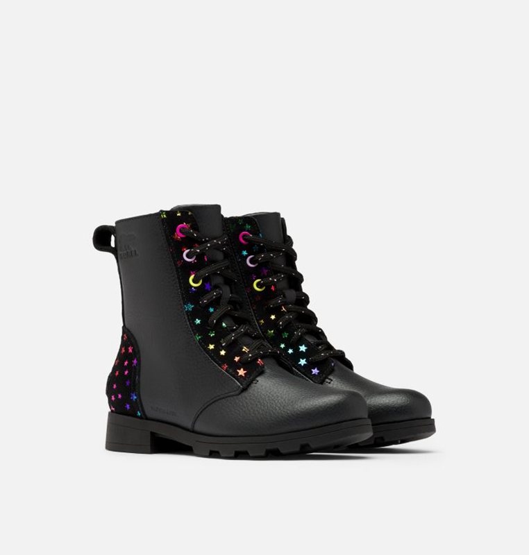 Sorel Barn Stövlar Svarta - Youth Emelie™ Short Lace - TXO-851739